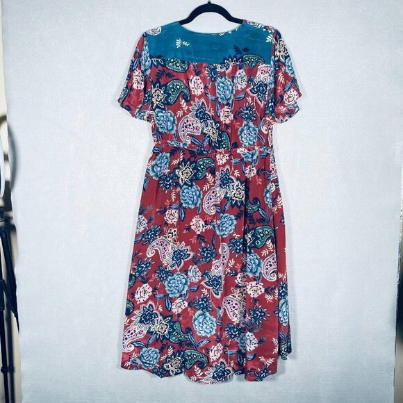 Sundance Dress Womens S Multicolor Rayon Floral Faux Wrap Pullover Midi - Picture 8 of 14